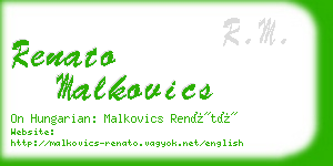 renato malkovics business card